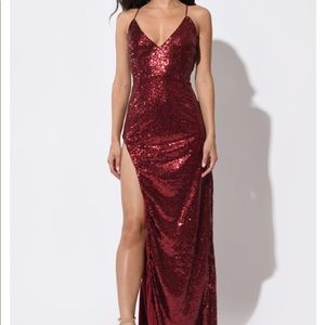 Tobi Sequins prom dress with slit